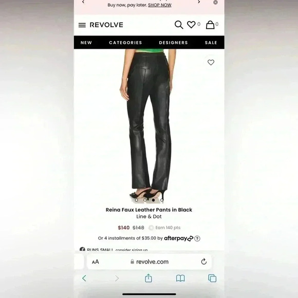 NEW LINE AND DOT reina vegan leather pant in black medium - Picture 8 of 10